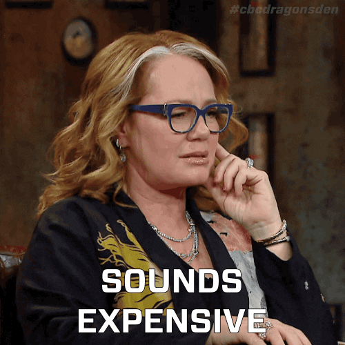 woman saying it sounds expensive